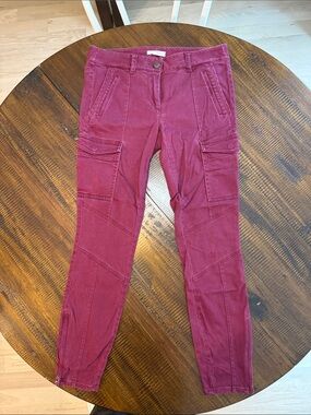 LOFT Women’s Skinny Cargo Pants in Berry Red